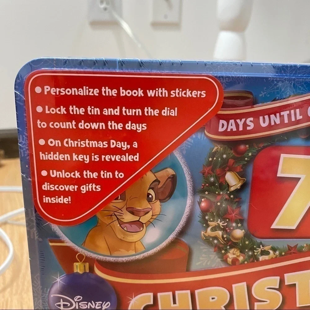 Disney 7 Days of Christmas Locking Countdown Prize Box NEW Advent Calendar Metal